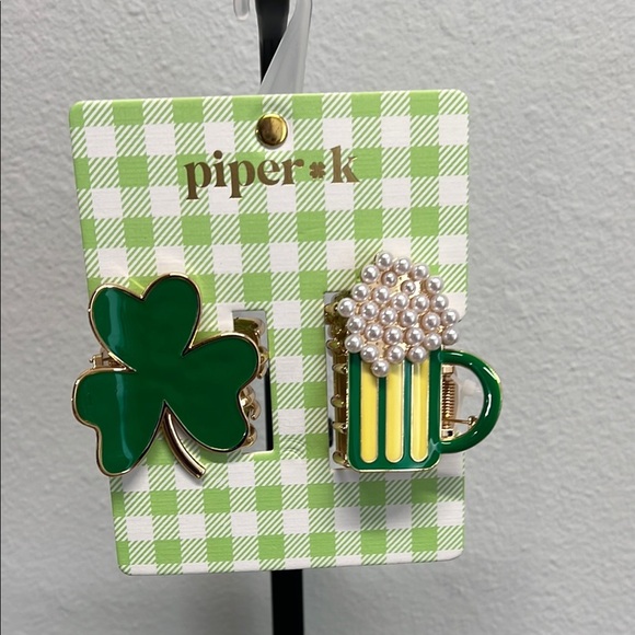 Piper K Luck Of The Irish Metal Hair Clips ☘️ - Picture 1 of 3